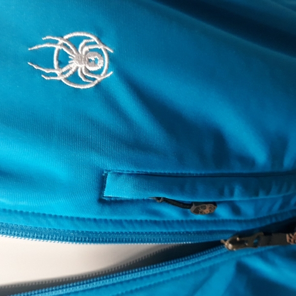Spyder aqua blue zip performance jacket. Medium - Picture 8 of 12